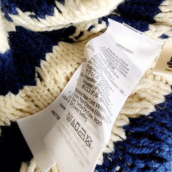 NEW Madewell Cable Knit Oversized Nautical Ecru Navy Stripe Stripe Sweater - Picture 11 of 12